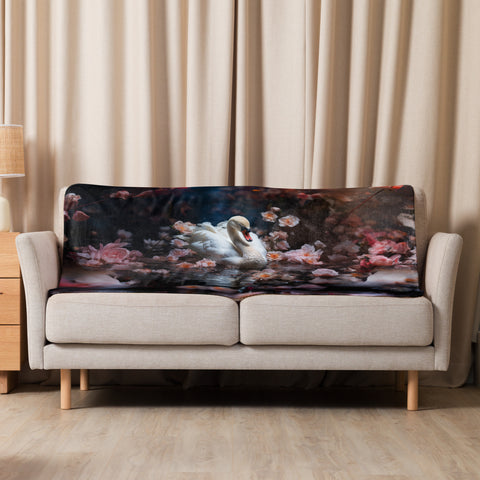 Swan Spirit Animal Sherpa Blanket