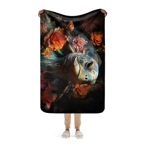 Tortoise Spirit Animal Sherpa Blanket