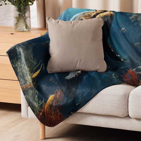 Whale Spirit Animal Sherpa Blanket