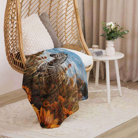 Zebra Spirit Animal Sherpa Blanket
