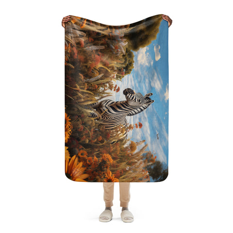 Zebra Spirit Animal Sherpa Blanket