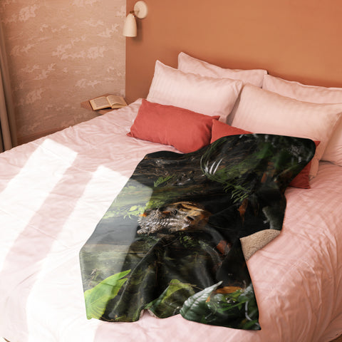 Alligator Spirit Animal Sherpa Blanket