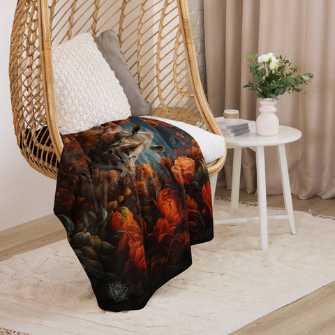 Rhinoceros Spirit Animal Sherpa Blanket