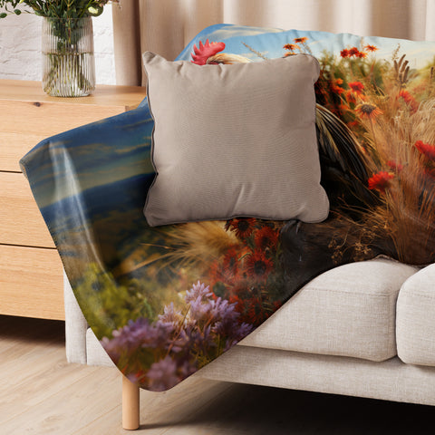 Rooster Spirit Animal Sherpa Blanket