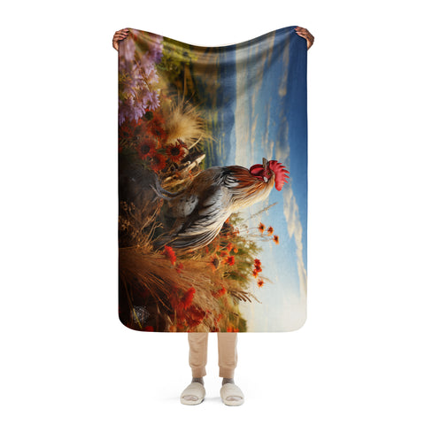 Rooster Spirit Animal Sherpa Blanket