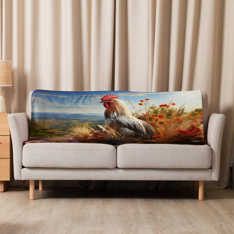 Rooster Spirit Animal Sherpa Blanket