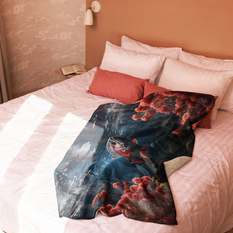 Salmon Spirit Animal Sherpa Blanket
