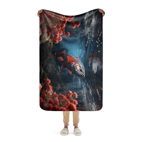 Salmon Spirit Animal Sherpa Blanket