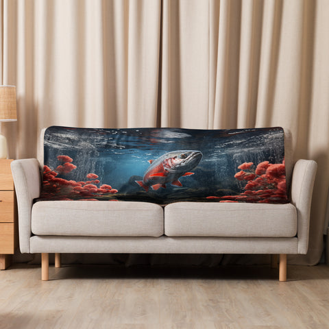 Salmon Spirit Animal Sherpa Blanket