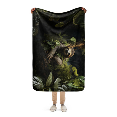 Sloth Spirit Animal Sherpa Blanket
