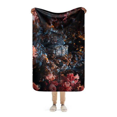 Snow Leopard Spirit Animal Sherpa Blanket