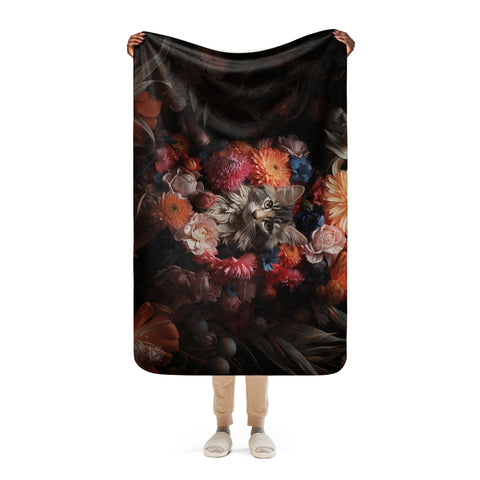 Cat Spirit Animal Sherpa Blanket