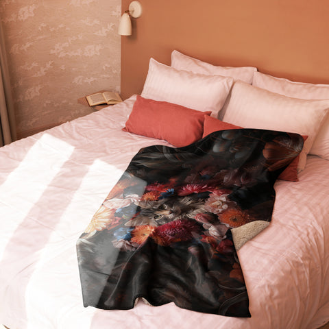 Cat Spirit Animal Sherpa Blanket