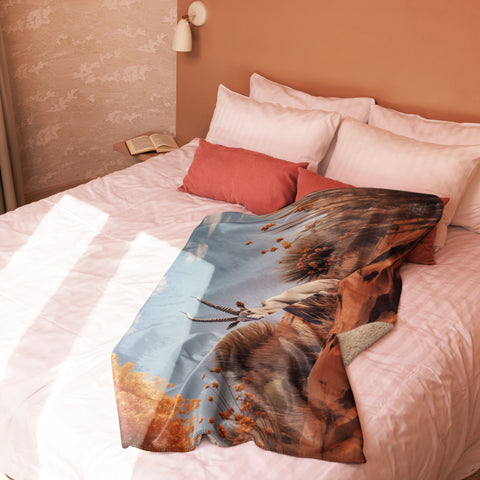 Arabian Oryx Spirit Animal Sherpa Blanket