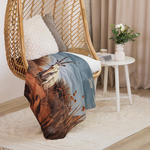 Arabian Oryx Spirit Animal Sherpa Blanket