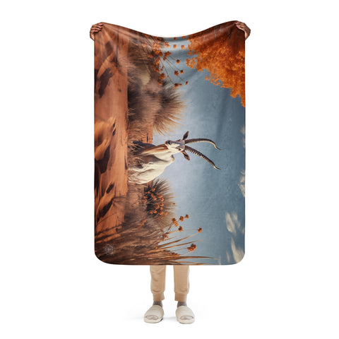Arabian Oryx Spirit Animal Sherpa Blanket
