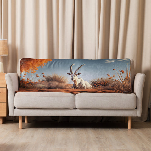 Arabian Oryx Spirit Animal Sherpa Blanket