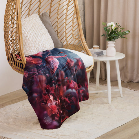 Flamingo Spirit Animal Sherpa Blanket