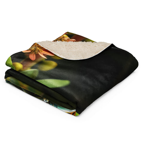 Grasshopper Spirit Animal Sherpa Blanket