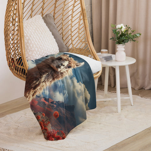 Llama Spirit Animal Sherpa Blanket