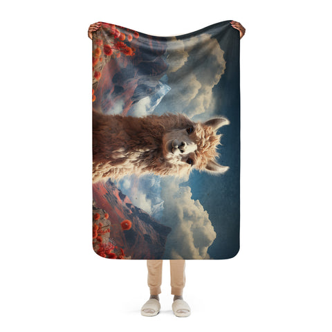 Llama Spirit Animal Sherpa Blanket