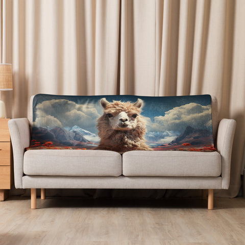 Llama Spirit Animal Sherpa Blanket