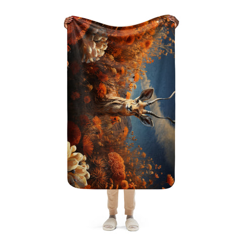 Gazelle Spirit Animal Sherpa Blanket