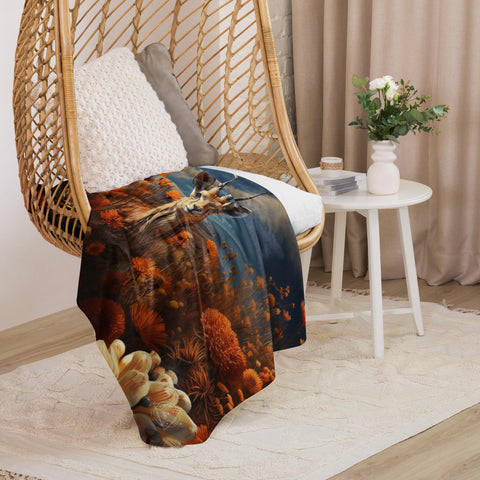 Gazelle Spirit Animal Sherpa Blanket