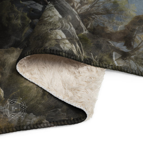 Mountain Goat Spirit Animal Sherpa Blanket