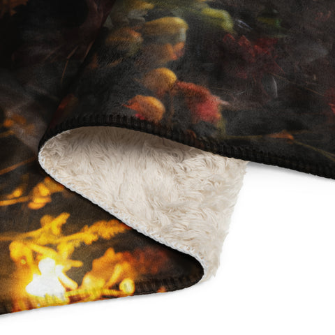 Raccoon Spirit Animal Sherpa Blanket