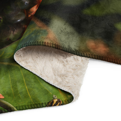 Grasshopper Spirit Animal Sherpa Blanket