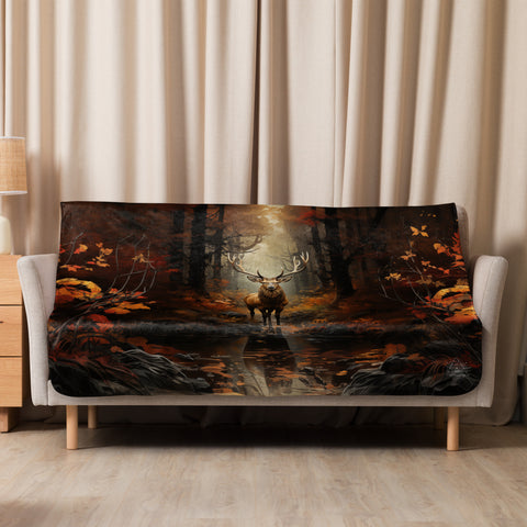 Elk Spirit Animal Sherpa Blanket