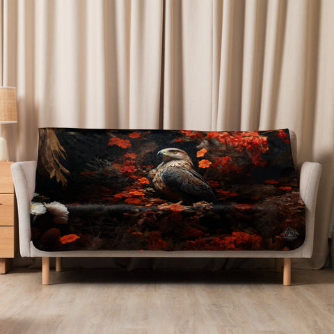 Falcon Spirit Animal Sherpa Blanket