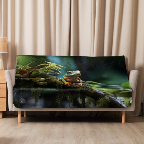 Frog Spirit Animal Sherpa Blanket