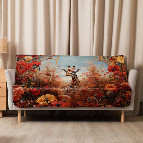 Giraffe Spirit Animal Sherpa Blanket