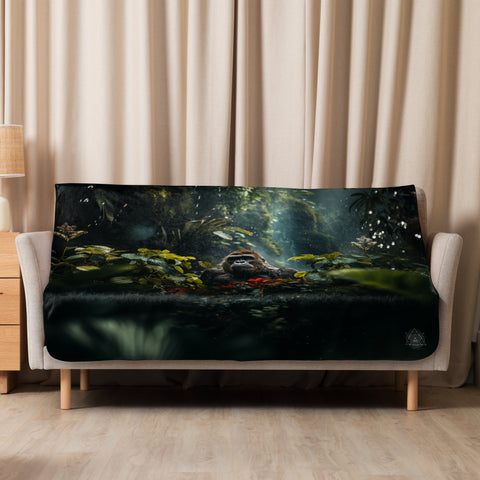 Gorilla Spirit Animal Sherpa Blanket