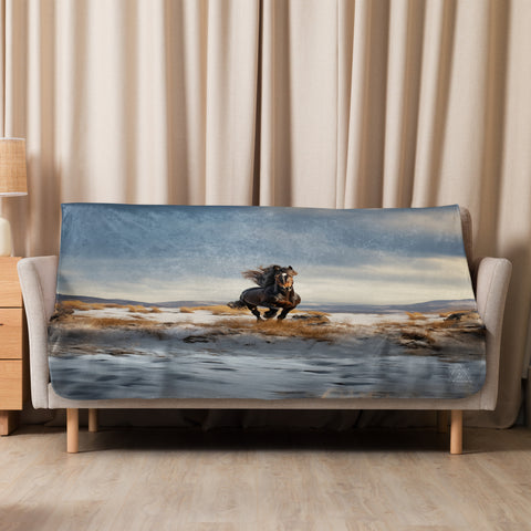 Horse Spirit Animal Sherpa Blanket