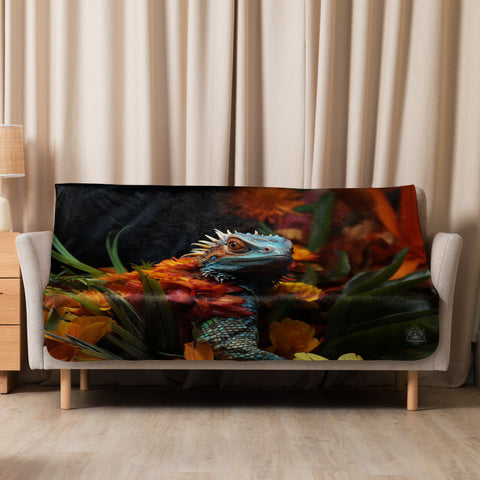 Lizard Spirit Animal Sherpa Blanket