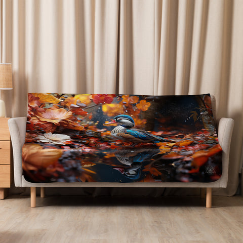Mandarin Duck Spirit Animal Sherpa Blanket