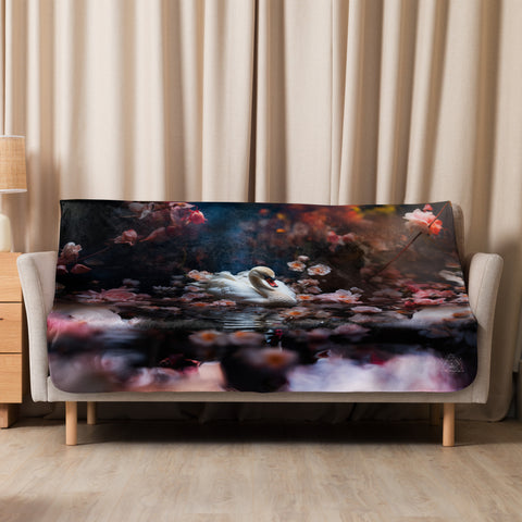 Swan Spirit Animal Sherpa Blanket