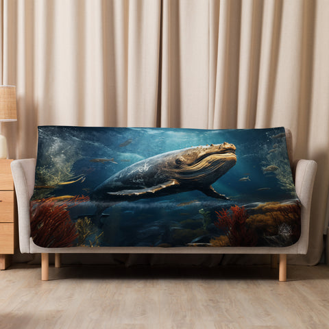 Whale Spirit Animal Sherpa Blanket