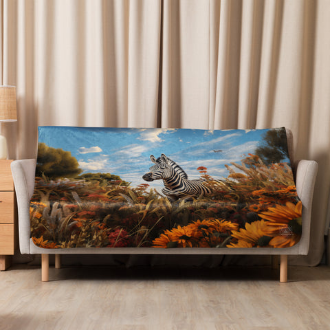 Zebra Spirit Animal Sherpa Blanket
