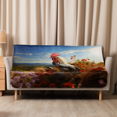 Rooster Spirit Animal Sherpa Blanket