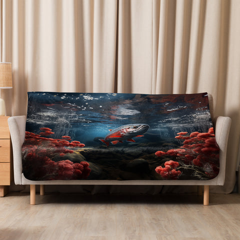 Salmon Spirit Animal Sherpa Blanket