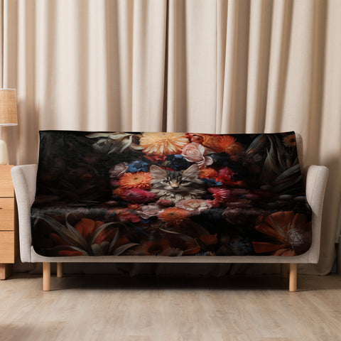 Cat Spirit Animal Sherpa Blanket