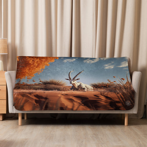 Arabian Oryx Spirit Animal Sherpa Blanket