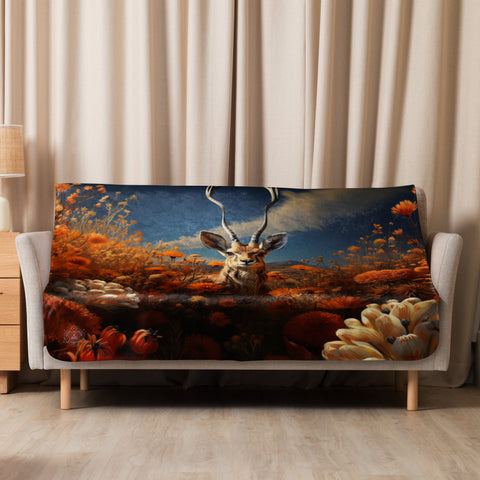 Gazelle Spirit Animal Sherpa Blanket