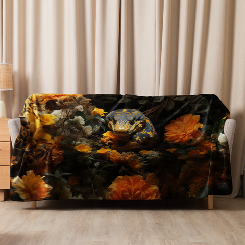 Anaconda Spirit Animal Sherpa Blanket