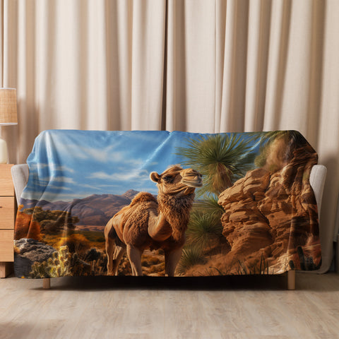 Camel Spirit Animal Sherpa Blanket
