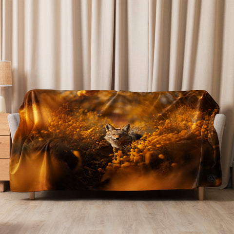 Coyote Spirit Animal Sherpa blanket
